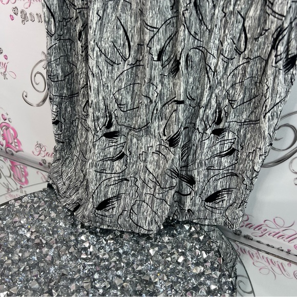 Favannah dress vintage line work abstract Elegant Black Gray art Women's Dress - Picture 3 of 12